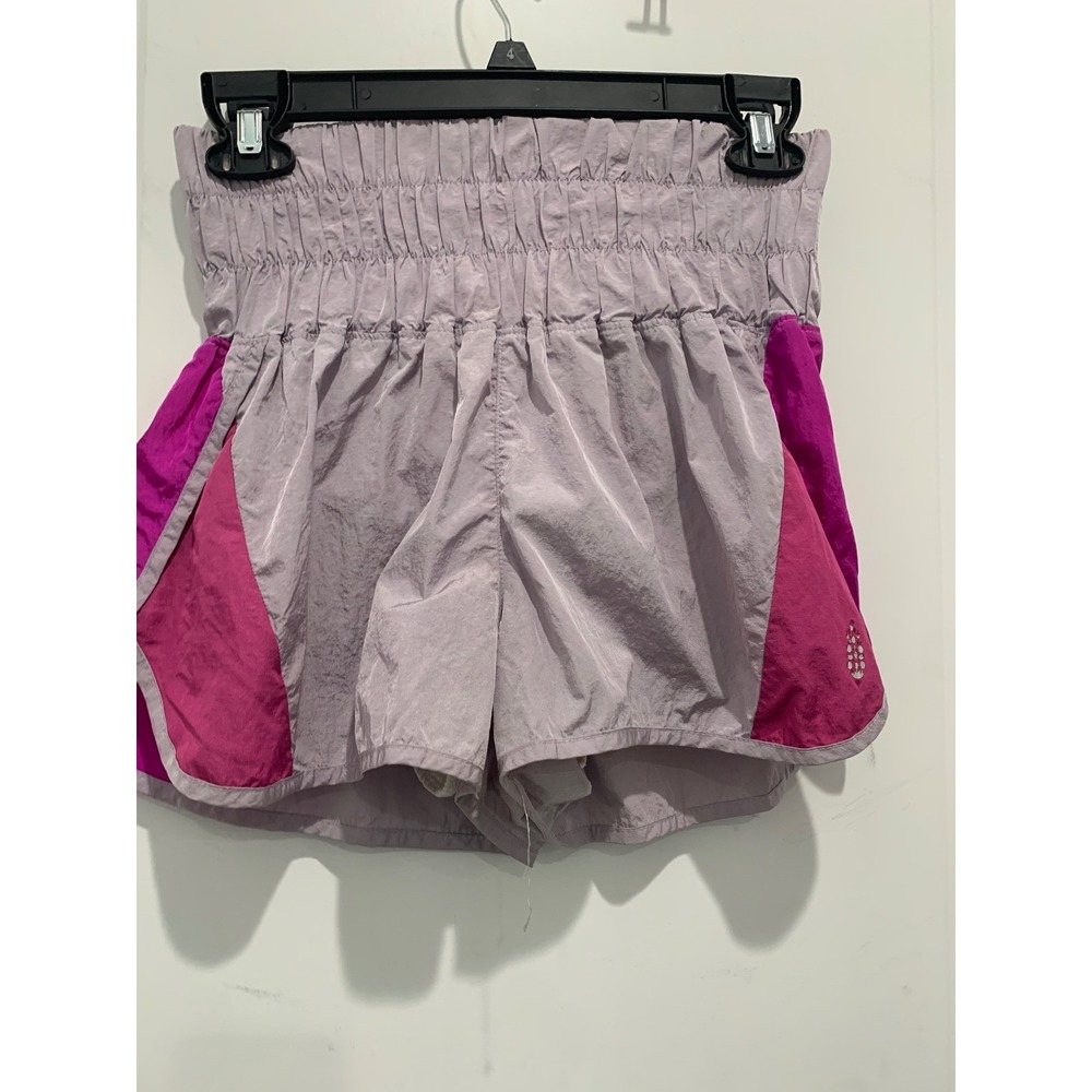 Free People Movement The Way Home Shorts Small Pink Lavender Smocked High Rise